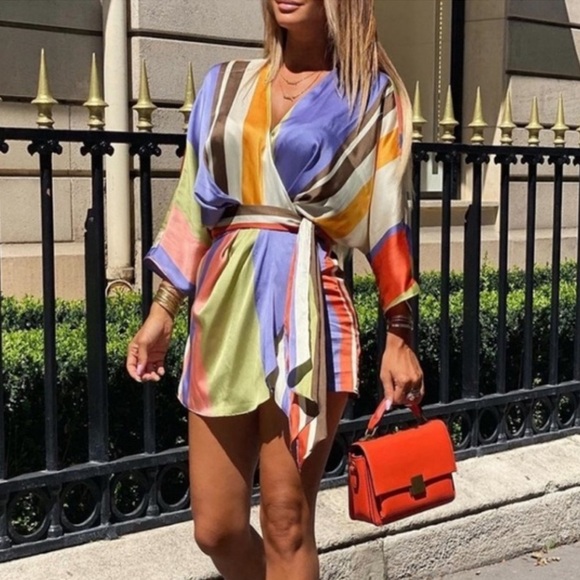 ZARA Wrap Playsuit/Romper Size XL - Picture 1 of 8